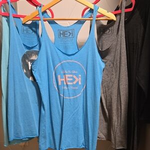 HE>i Blue and Gray Tank Tops